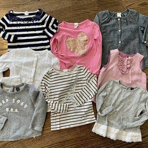 Lot of 8 Size 4/5 Toddler Kids Girls Top Blouse 5T